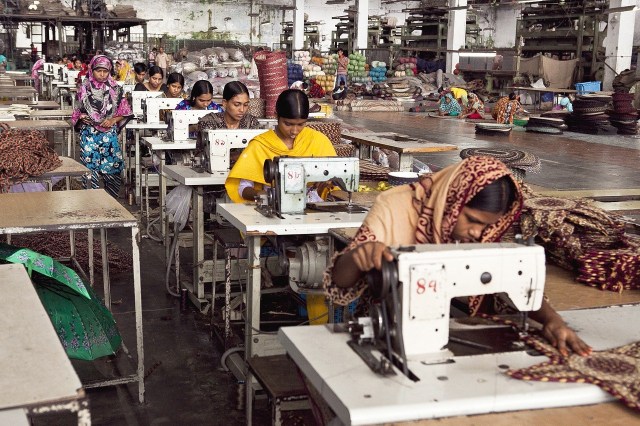 Women working in a garment factory