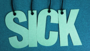 The word "sick" in teal with a blue background